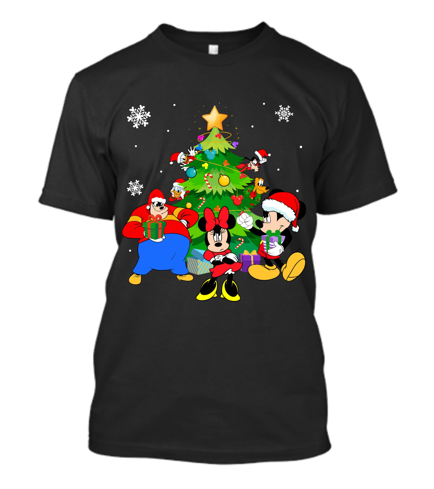 MK And Friends Christmas Tree Holiday Celebration With Gifts And Snowflakes T-Shirt