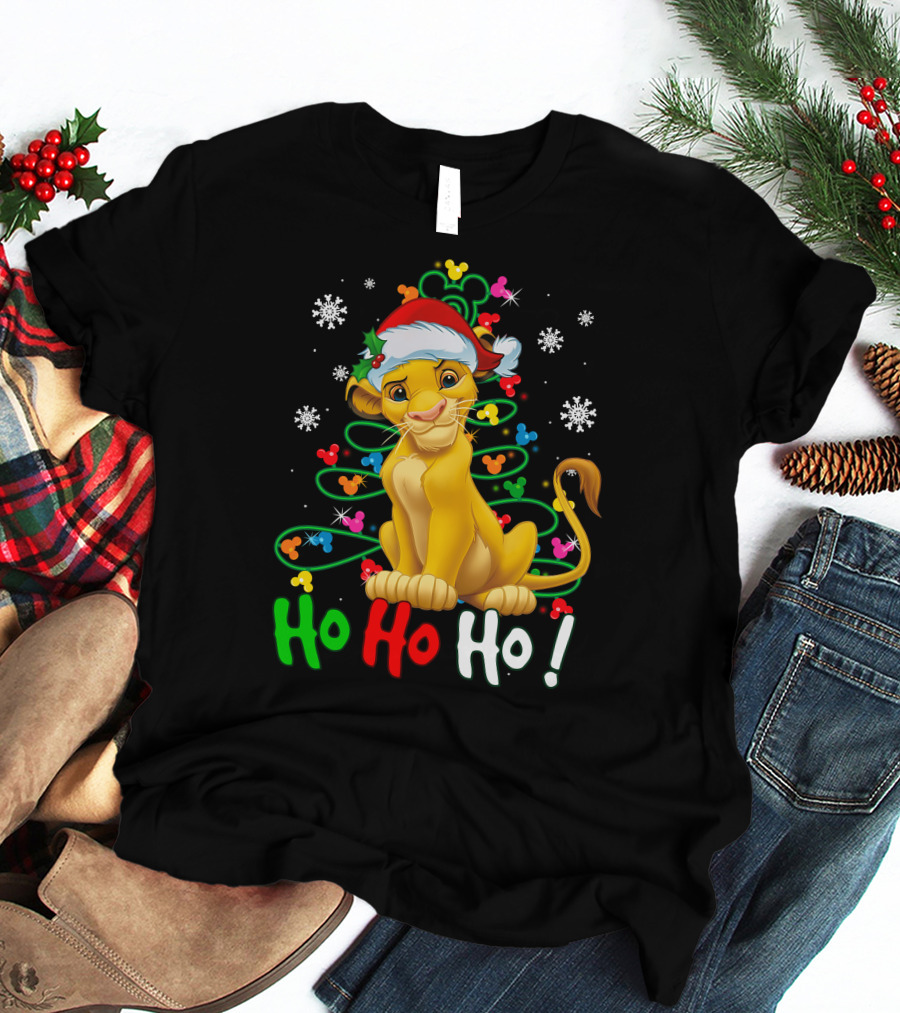 SB Tree HHH Christmas Ho Ho Ho Lion Santa Hat T-Shirt