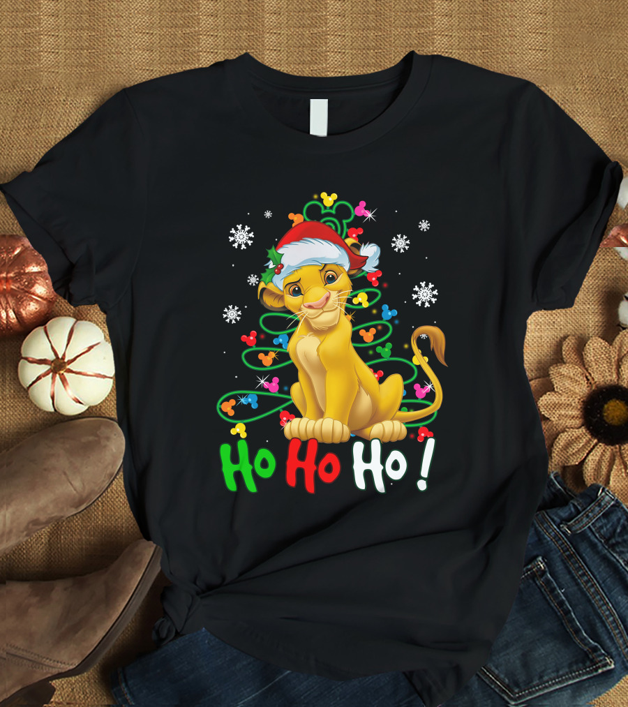 SB Tree HHH Christmas Ho Ho Ho Lion Santa Hat T-Shirt