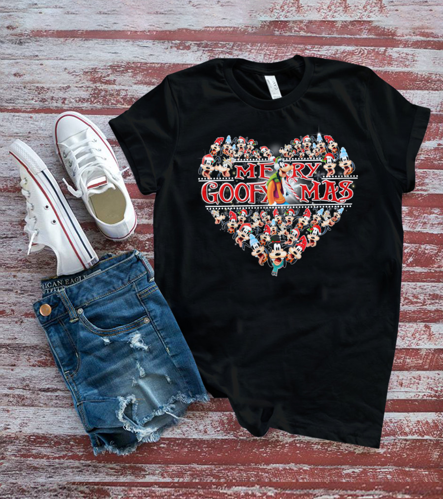 Merry Goofmas Heart Collage Christmas T-Shirt