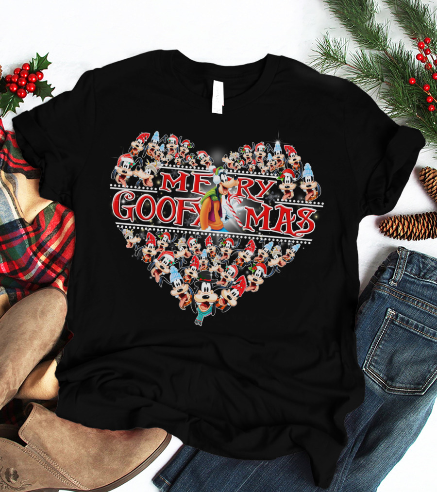 Merry Goofmas Heart Collage Christmas T-Shirt