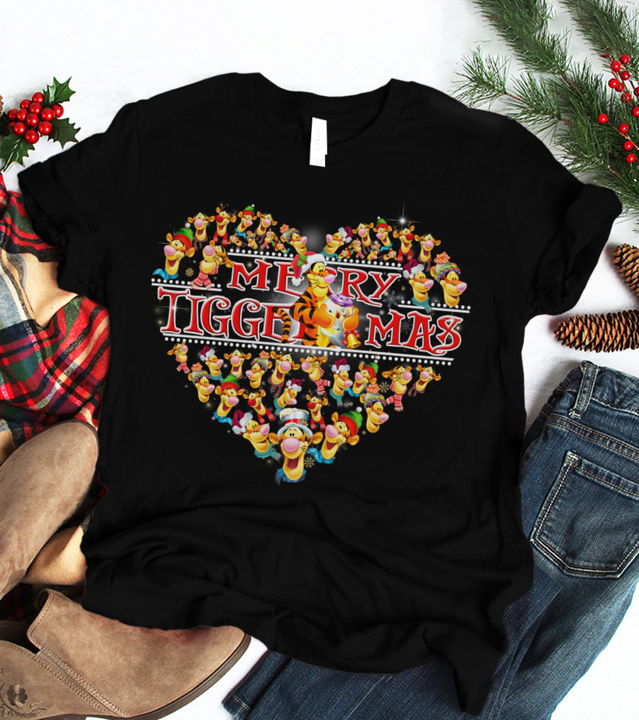 Merry Tiggermas Heart Christmas T-Shirt