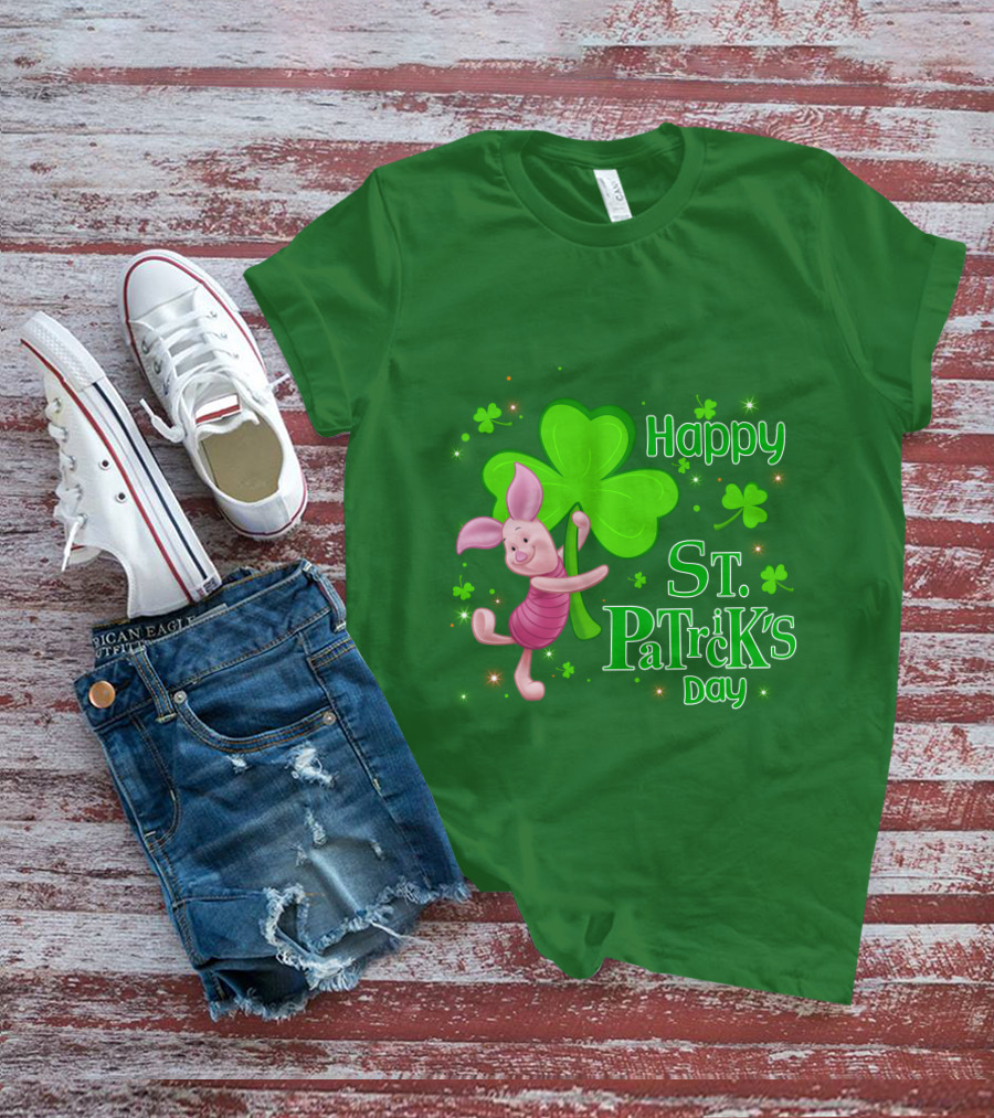 Happy St. Patrick's Day Piglet Shamrock T-Shirt