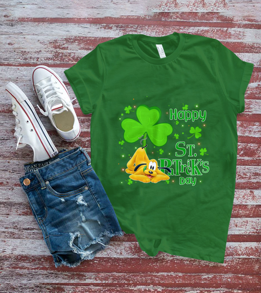 Happy St Patrick's Day Pluto Shamrock T-Shirt