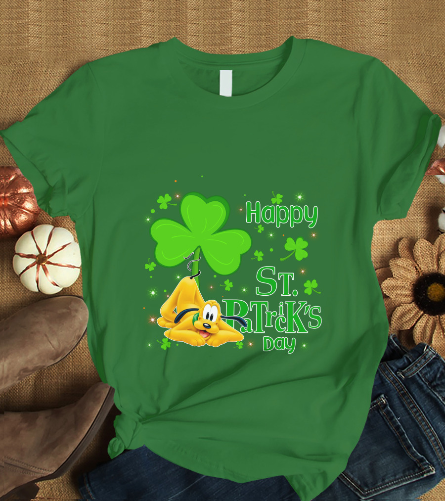 Happy St Patrick's Day Pluto Shamrock T-Shirt
