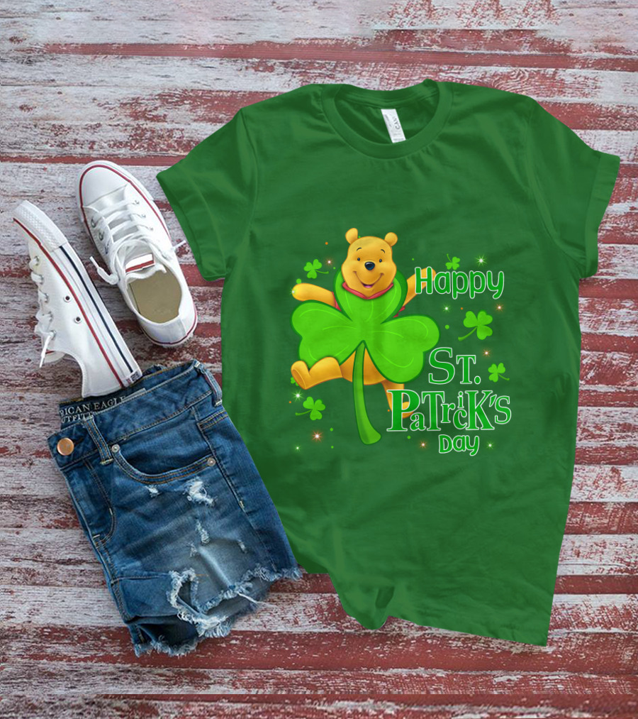Happy St. Patrick's Day Pooh Shamrock T-Shirt