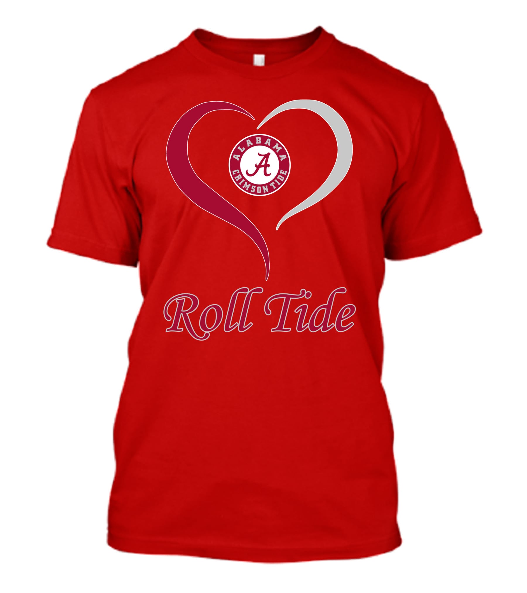 Alabama Crimson Tide Roll Tide Heart T-Shirt