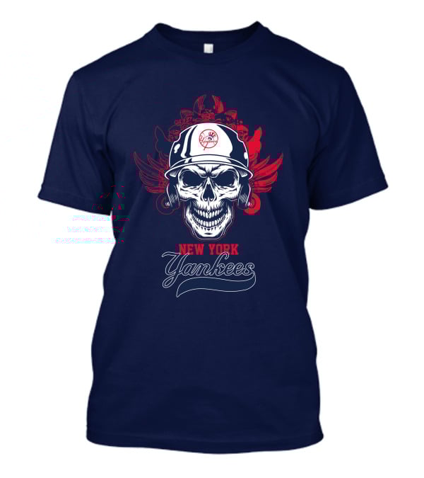 New York Yankees Skull Wings Helmet T-Shirt