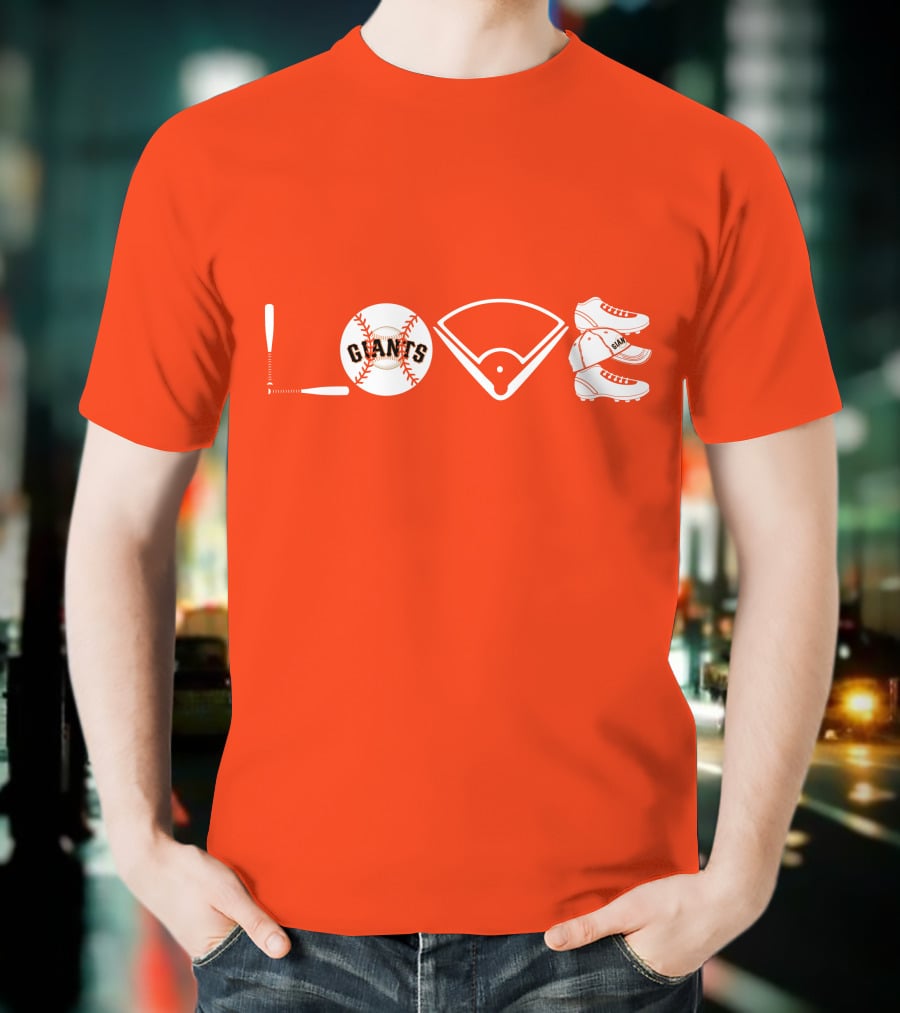 Love San Francisco Giants Baseball Giants Cleats Homeplate Bat T-Shirt