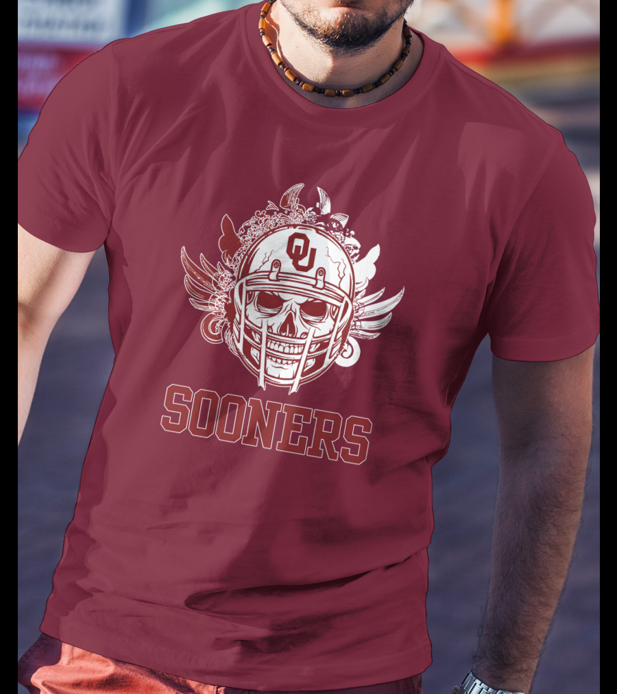 Sooners Skull Helmet OU T-Shirt