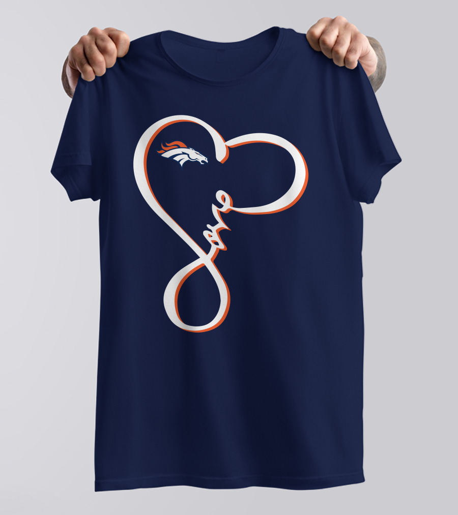 Love Heart Denver Broncos T-Shirt