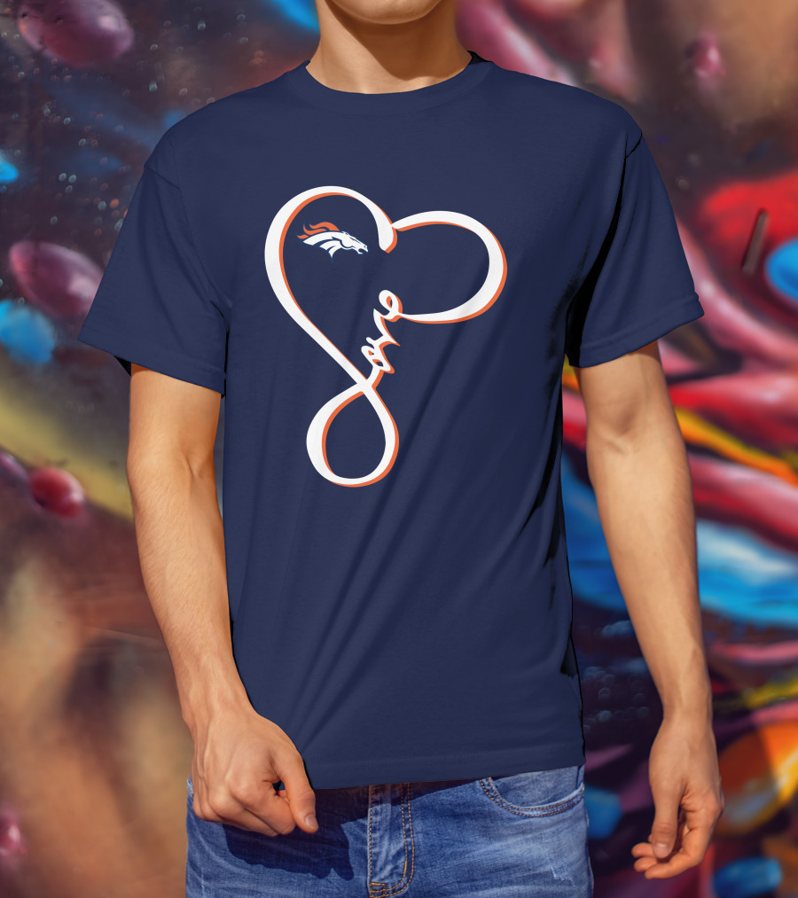 Love Heart Denver Broncos T-Shirt