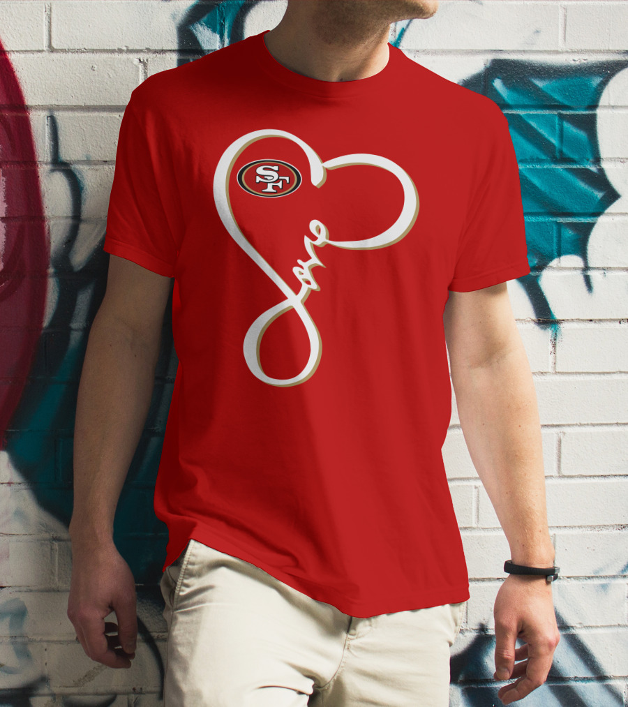 Love San Francisco 49ers Heart SF T-Shirt
