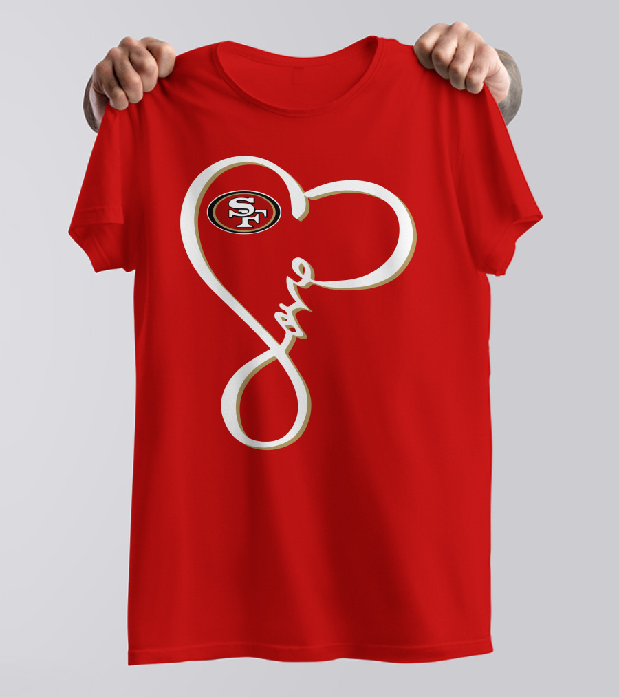 Love San Francisco 49ers Heart SF T-Shirt
