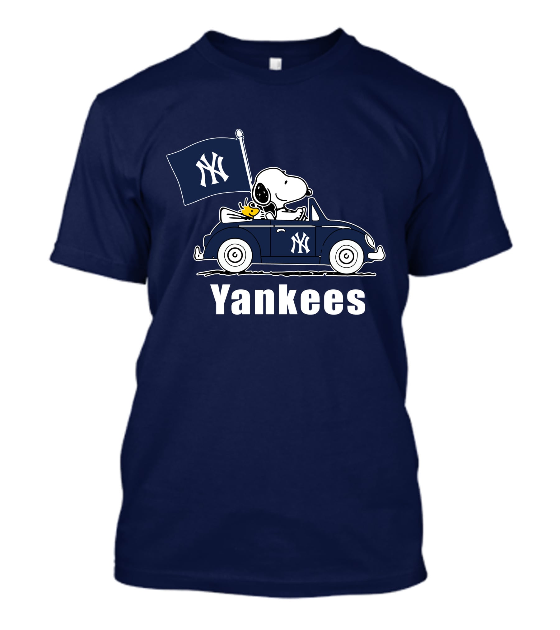 Yankees Snoopy Car New York Yankees Flag T-Shirt