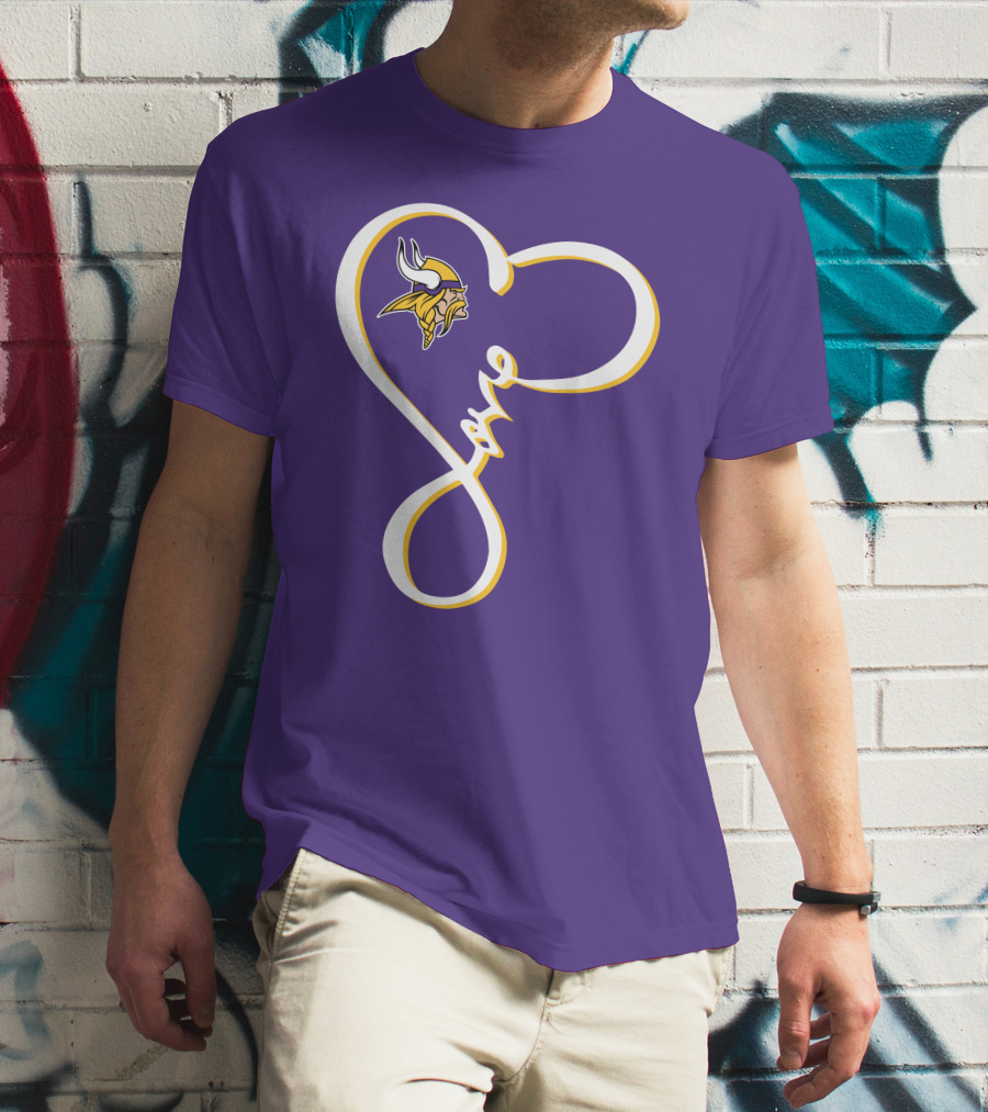Love Minnesota Vikings Heart T-Shirt