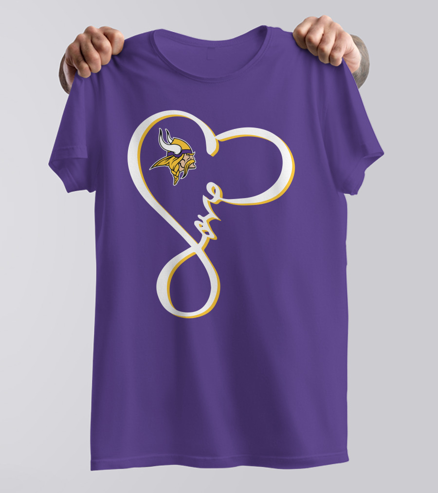 Love Minnesota Vikings Heart T-Shirt