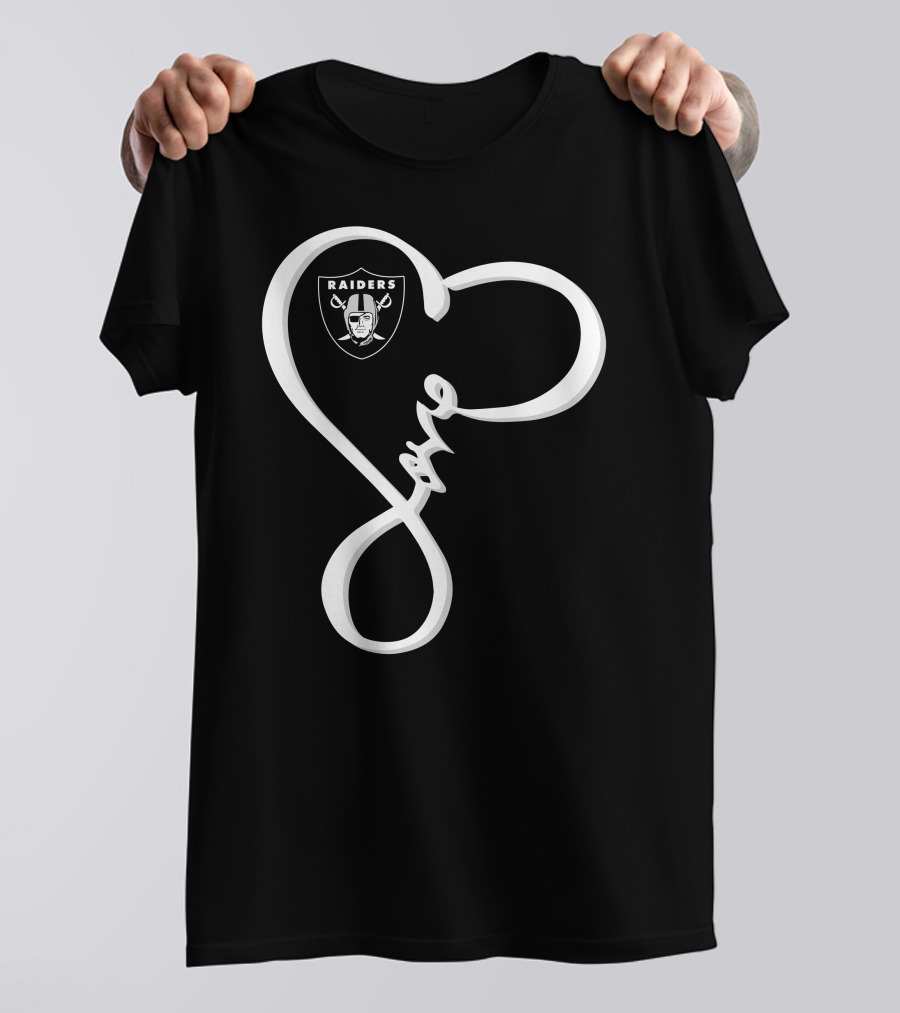 Love My Raiders Heart Design Las Vegas Raiders T-Shirt