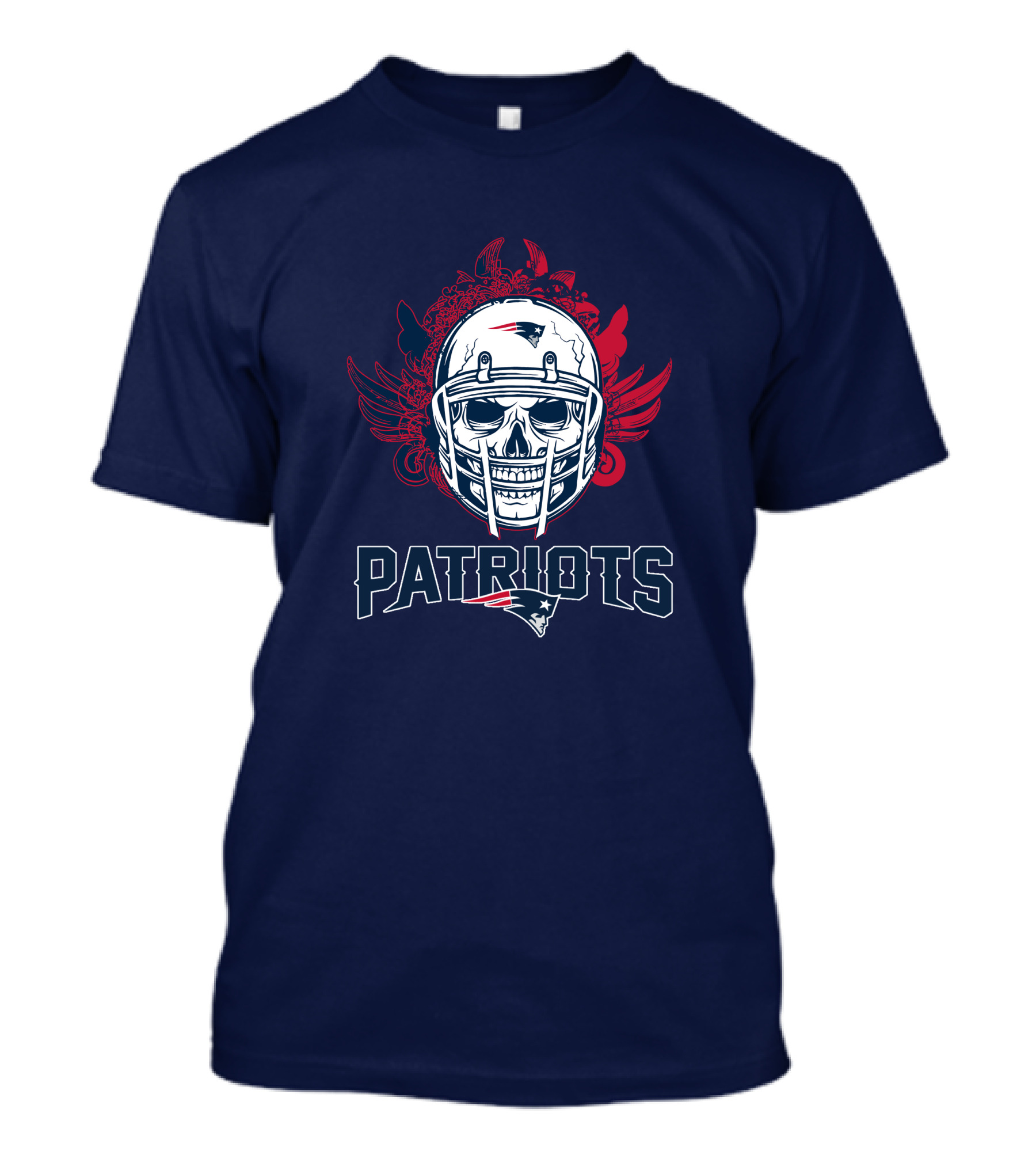 New England Patriots Skull Helmet Sports T-Shirt