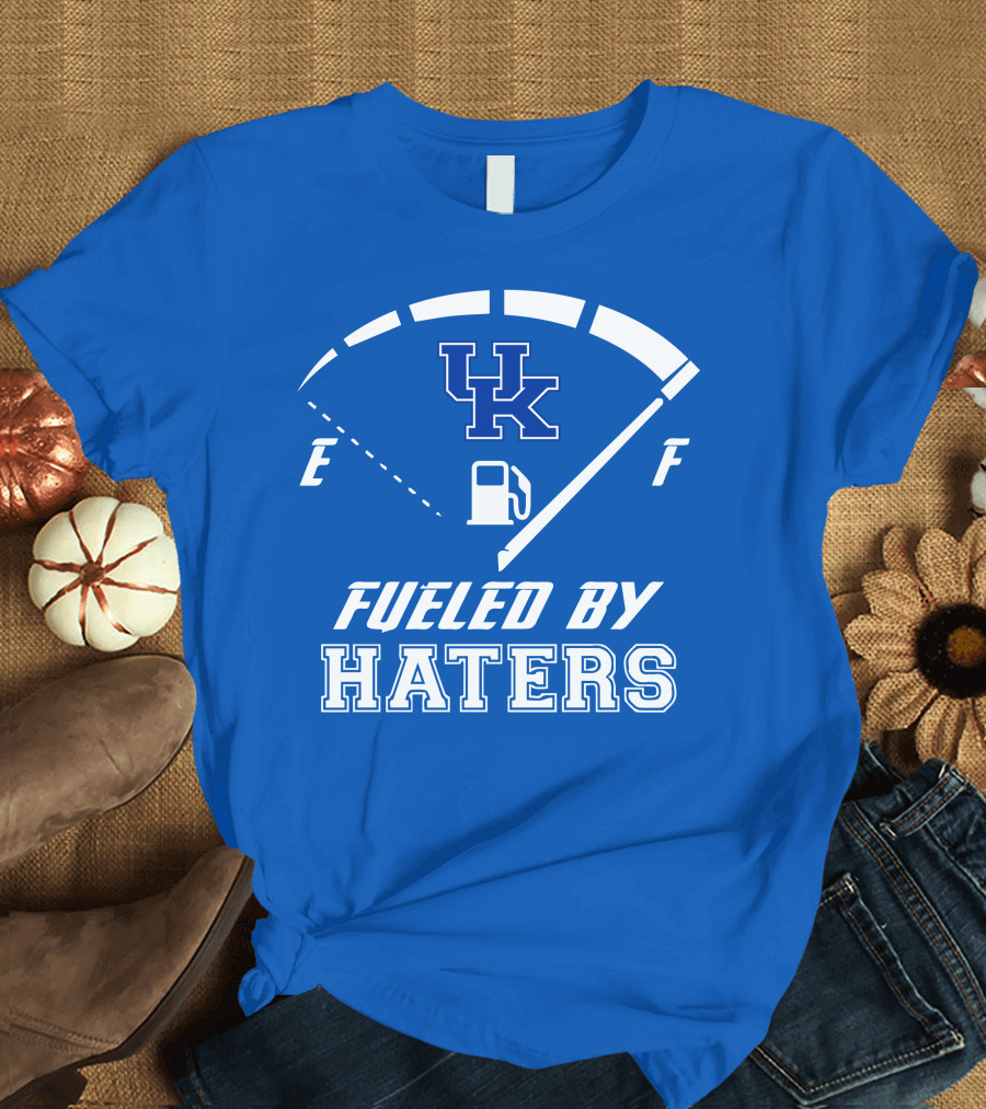 Kentucky Wildcats Fueled By Haters Gas Gauge UK T-Shirt