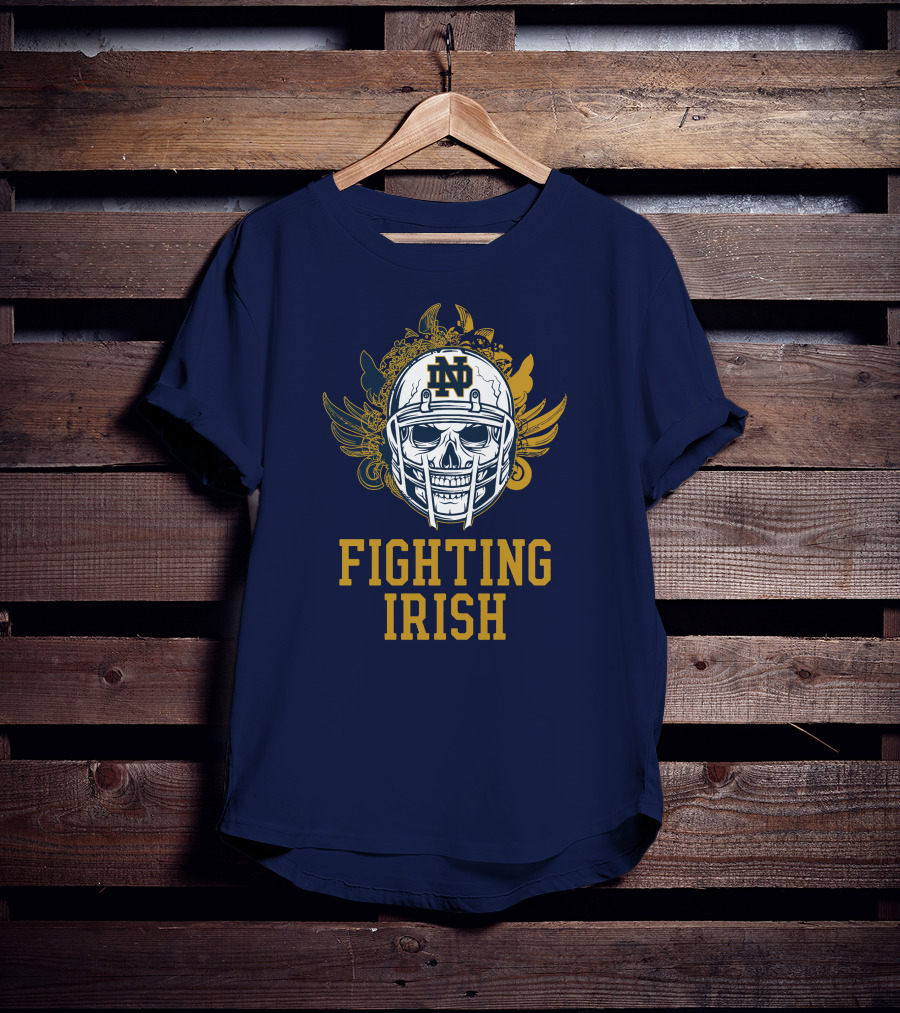 Notre Dame Fighting Irish Skull Helmet Emblem T-Shirt