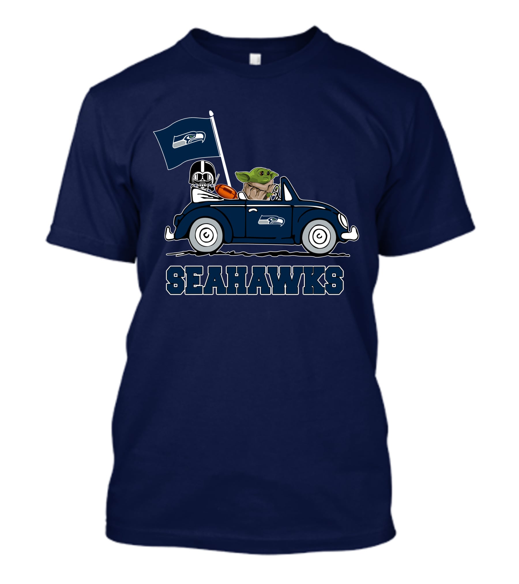 Seahawks Darth Vader Baby Yoda Car Star Wars T-Shirt