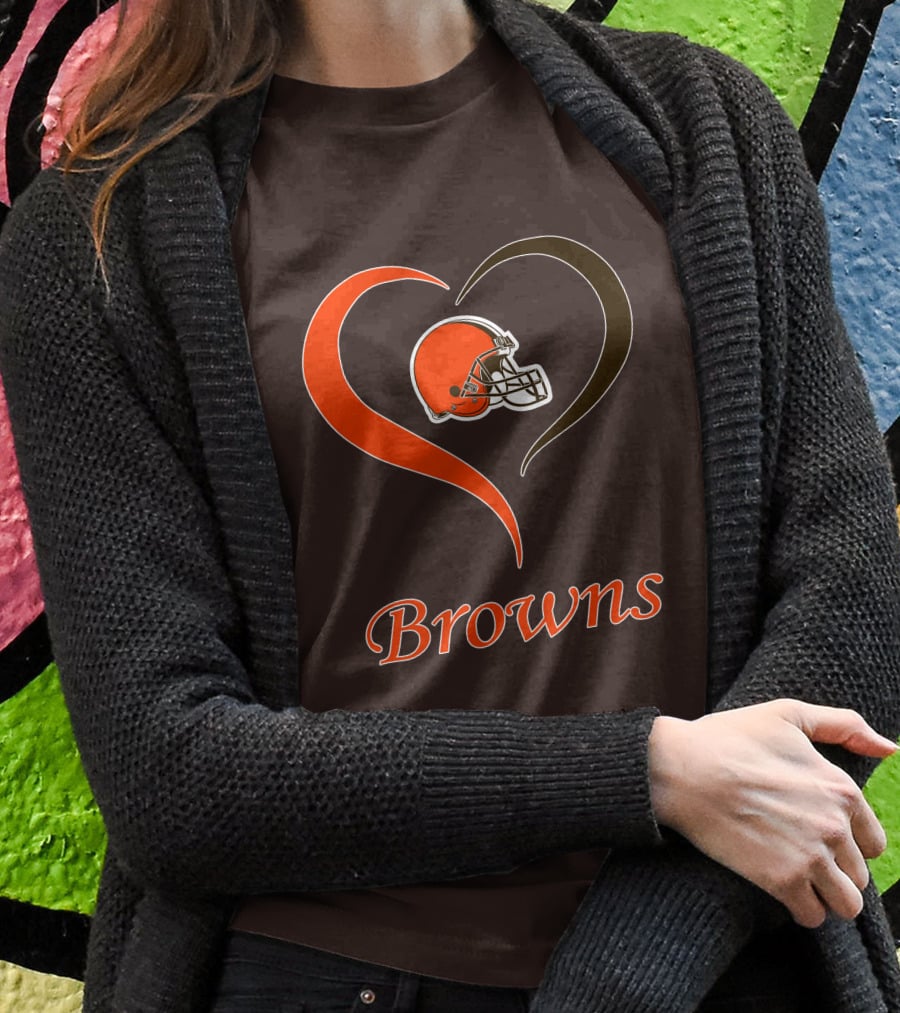 Cleveland Browns Heart Helmet Passion T-Shirt