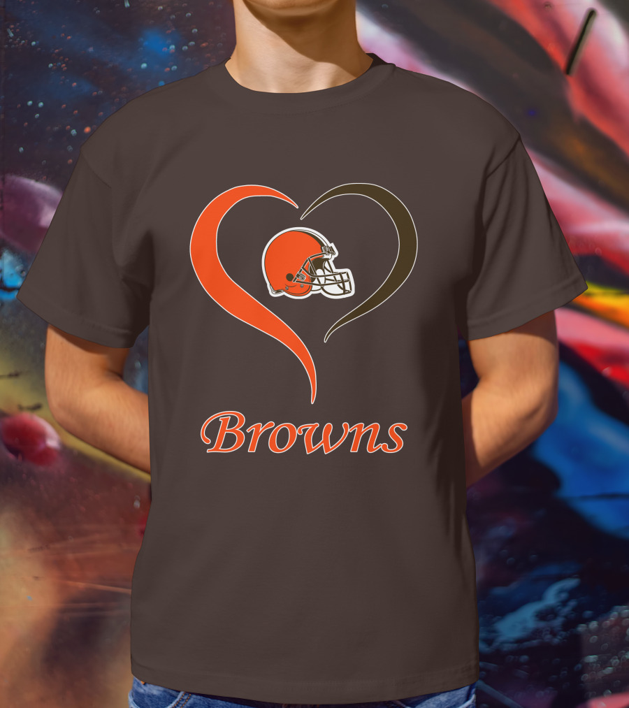 Cleveland Browns Heart Helmet Passion T-Shirt