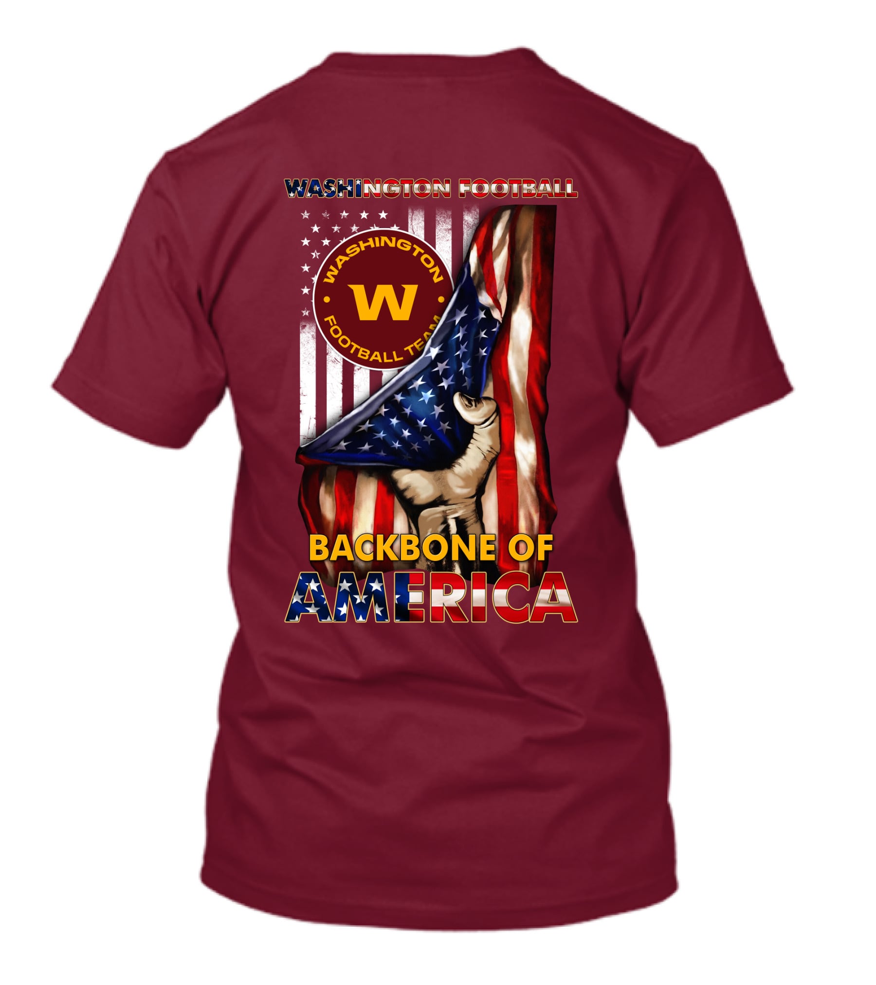 Washington Football Team Backbone Of America Stars And Stripes W T-Shirt
