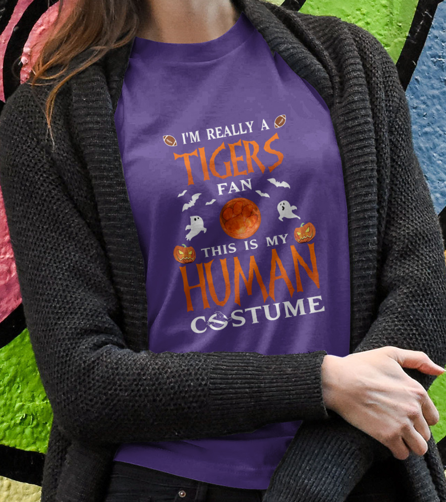 I'm Really A Clemson Tigers Fan This Is My Human Costume T-Shirt