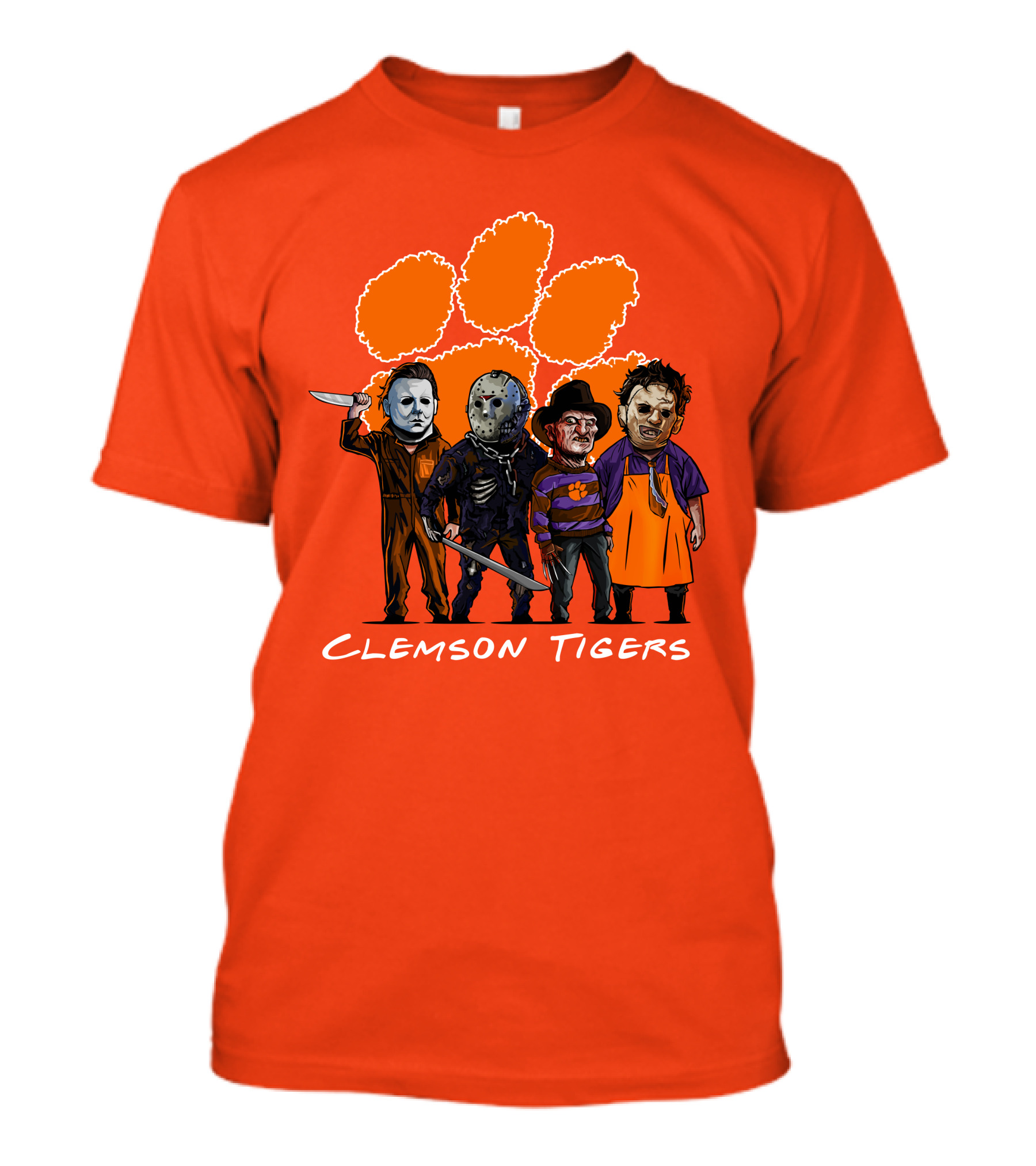 Clemson Tigers Halloween Slasher Squad Horror Characters T-Shirt