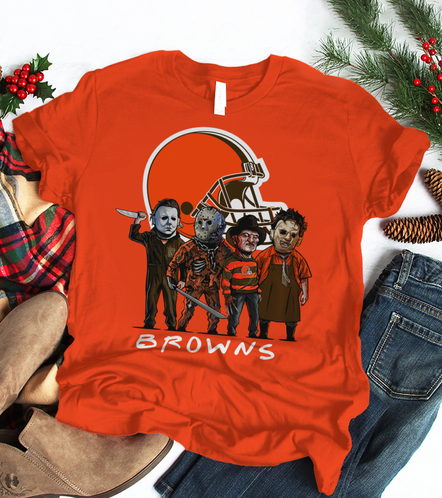 Cleveland Browns Halloween The Slasher Squad Browns T-Shirt
