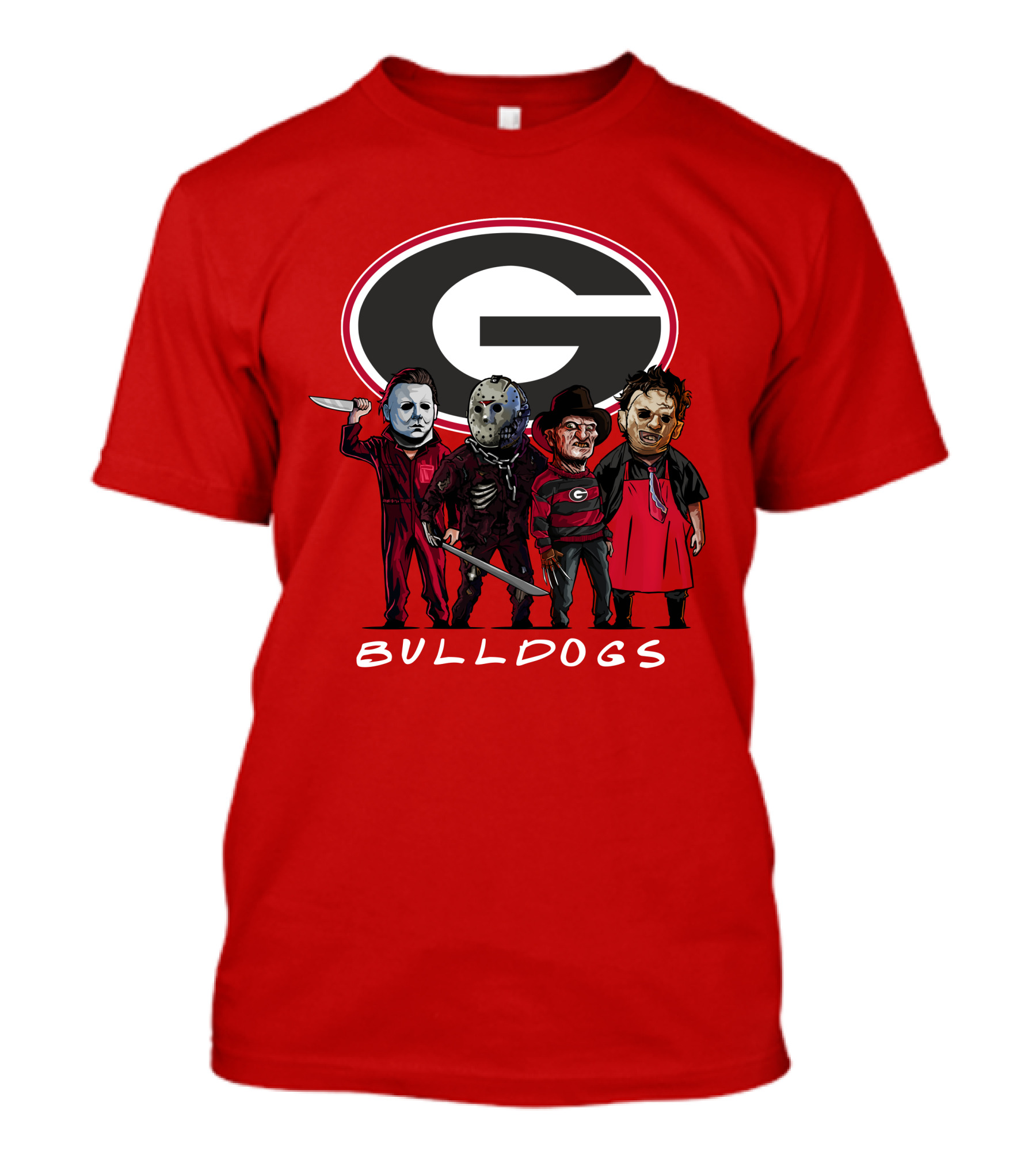 Georgia Bulldogs Halloween Slasher Movie Characters Team T-Shirt