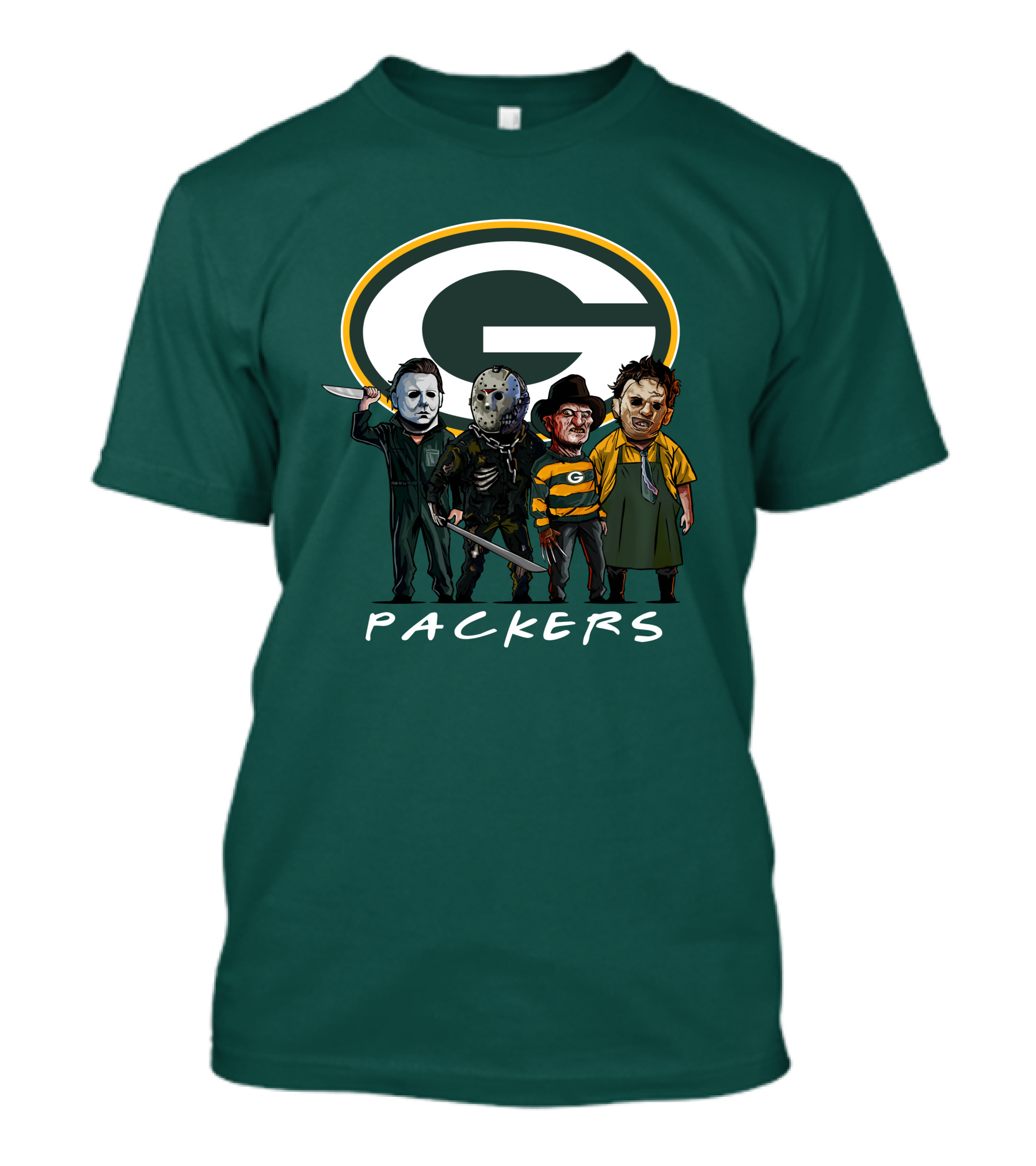 Green Bay Packers Halloween Horror Characters Squad T-Shirt
