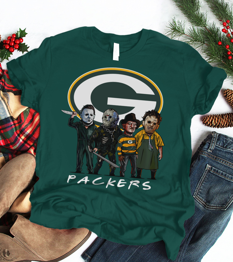 Green Bay Packers Halloween Horror Characters Squad T-Shirt