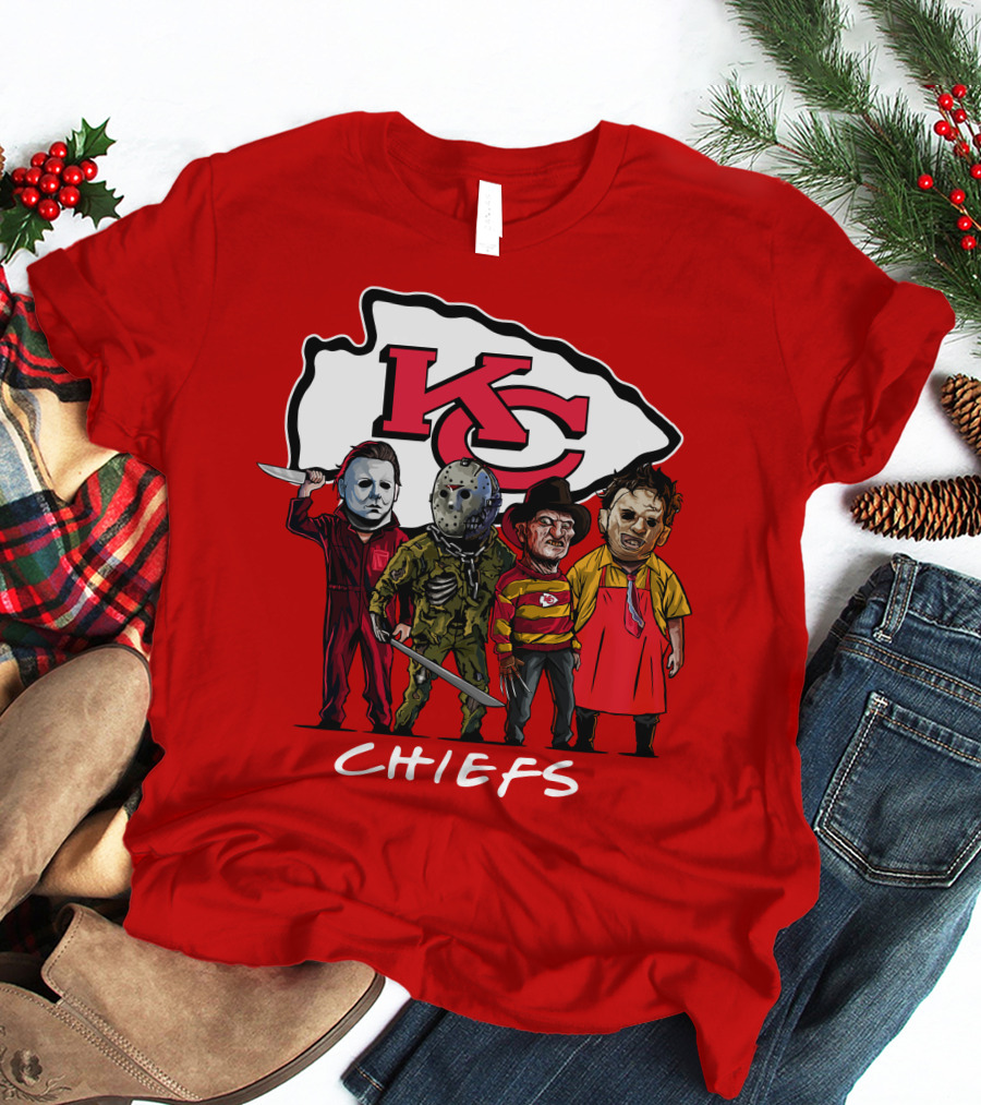 Kansas City Chiefs Halloween Slasher Squad Horror Team T-Shirt