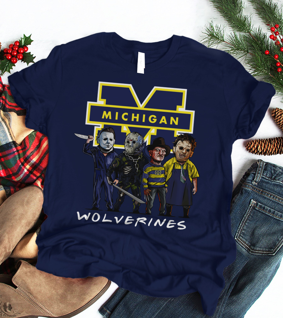 Michigan Wolverines Halloween Slasher Squad Icons M T-Shirt