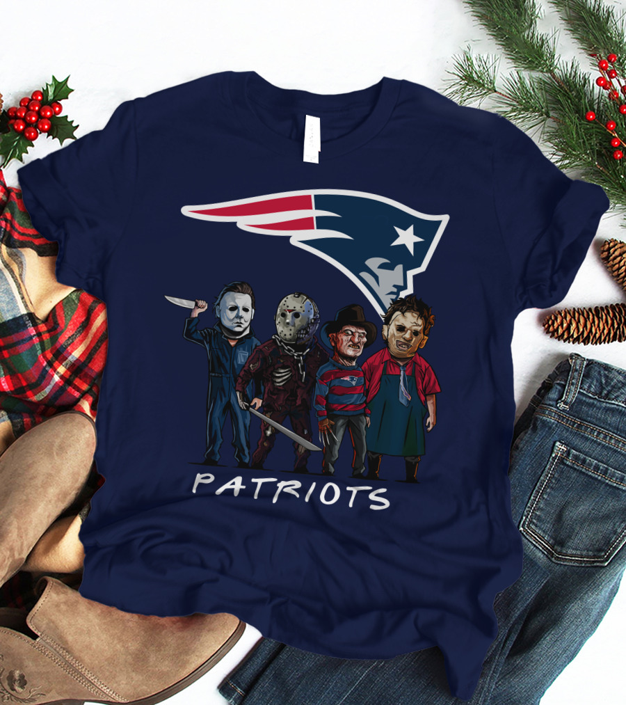 New England Patriots Halloween Horror Slasher Squad Team T-Shirt