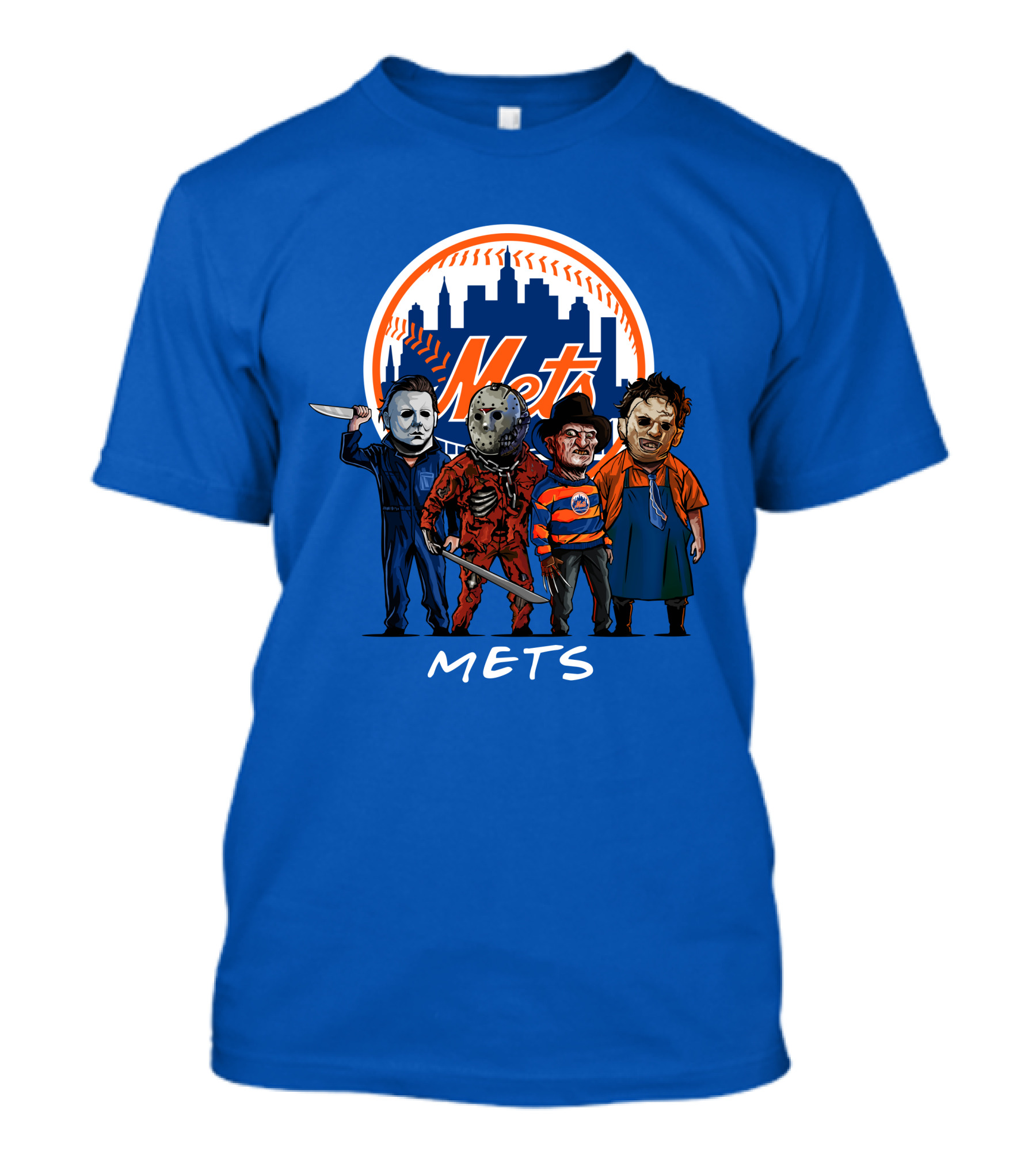 New York Mets Halloween The Slasher Squad Mets Team Characters T-Shirt