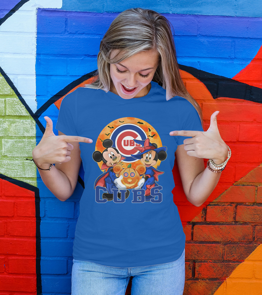 Chicago Cubs Mickey Mouse Minnie Mouse Halloween Pumpkin Magic T-Shirt