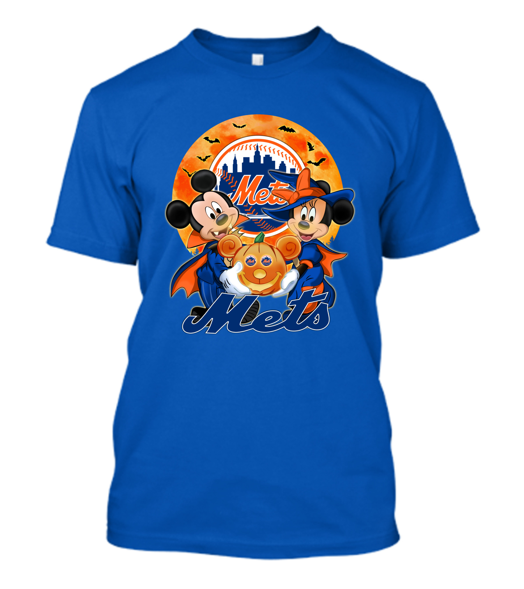 Mickey Minnie Mets Halloween Pumpkin Baseball Bats T-Shirt