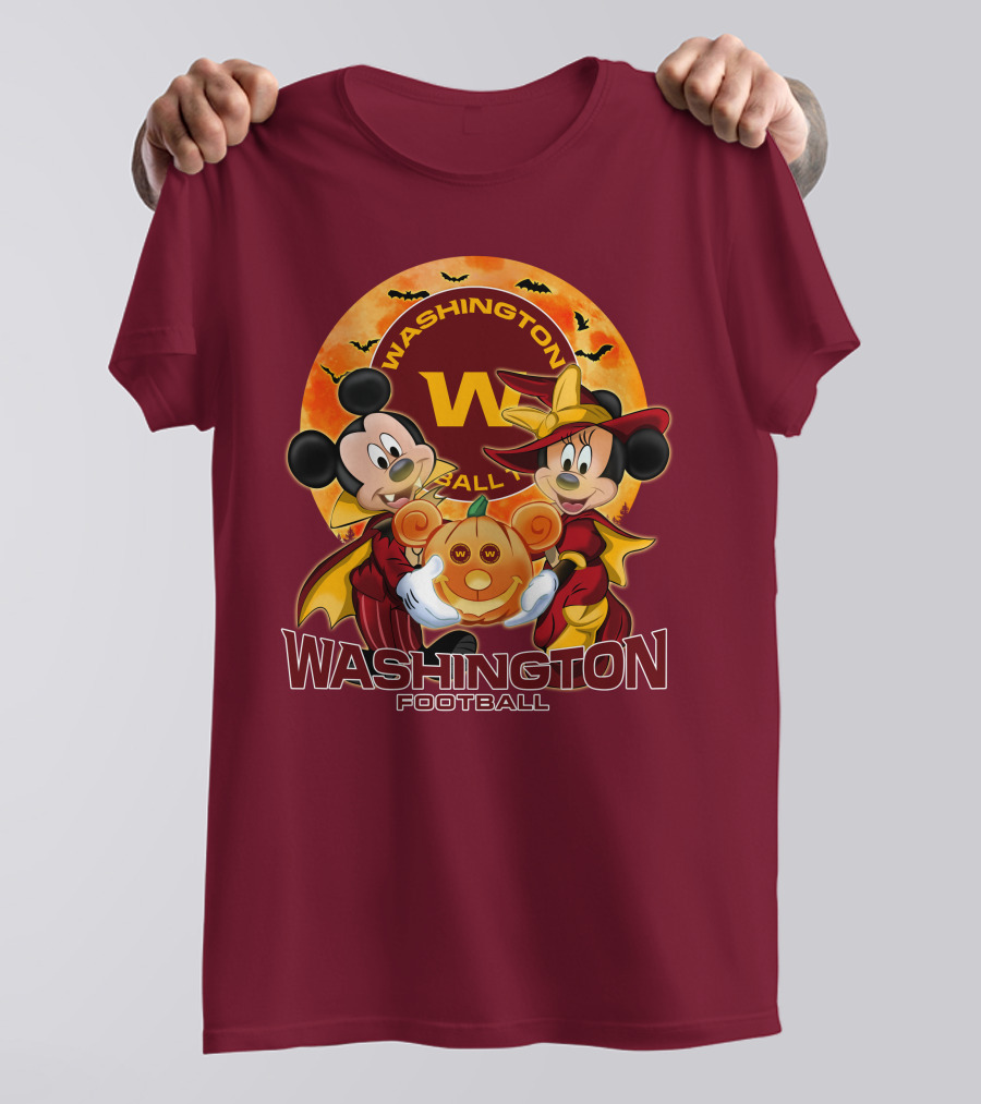 Washington Football Mickey Mouse Minnie Mouse Halloween T-Shirt