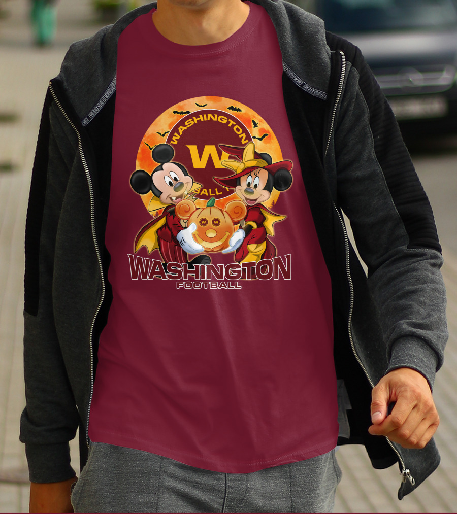 Washington Football Mickey Mouse Minnie Mouse Halloween T-Shirt