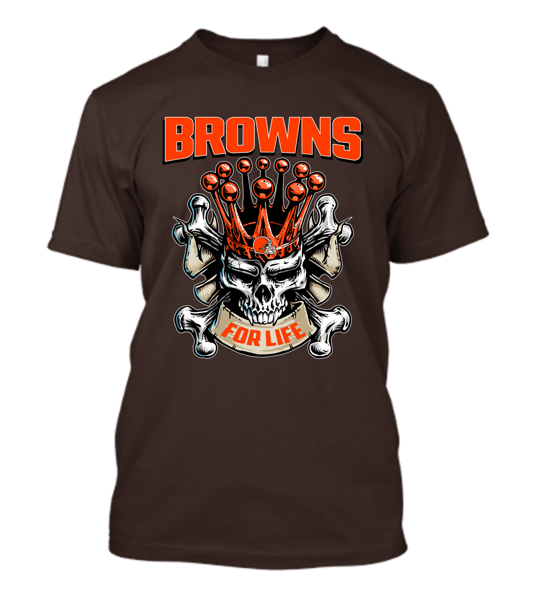 Browns Skull King For Life T-Shirt