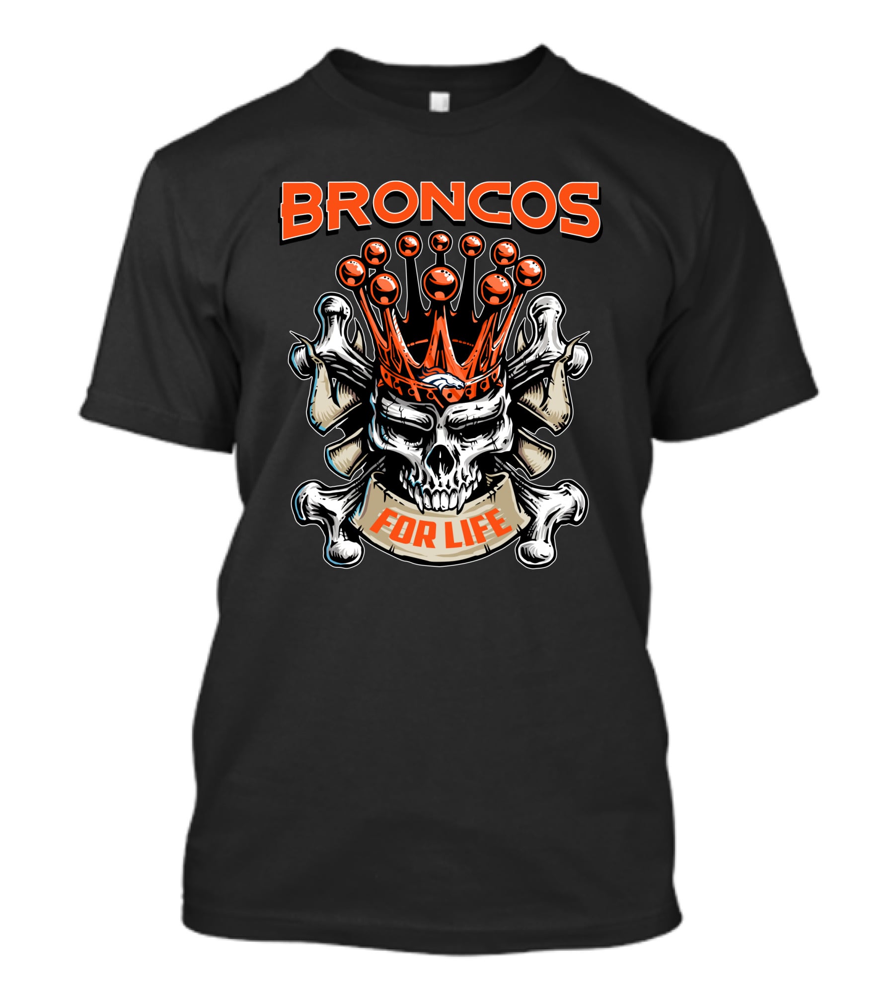 Broncos Skull King For Life T-Shirt