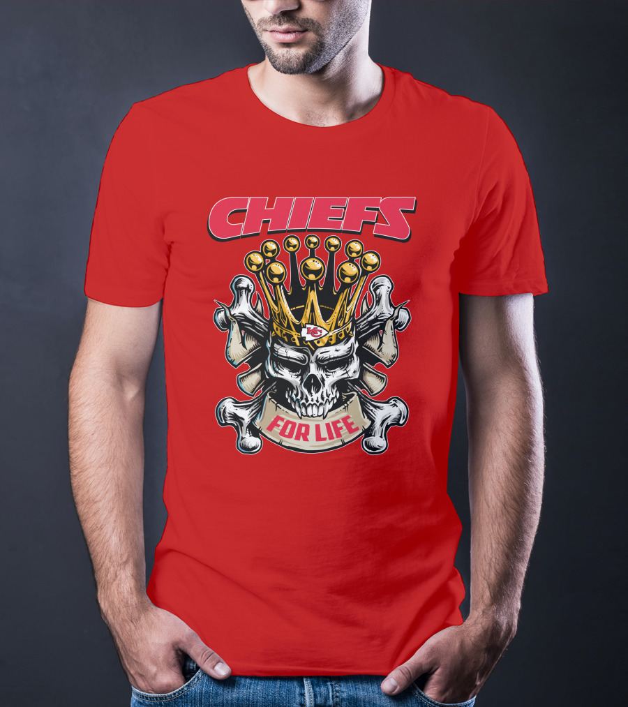 Chiefs Skull King Crown For Life T-Shirt