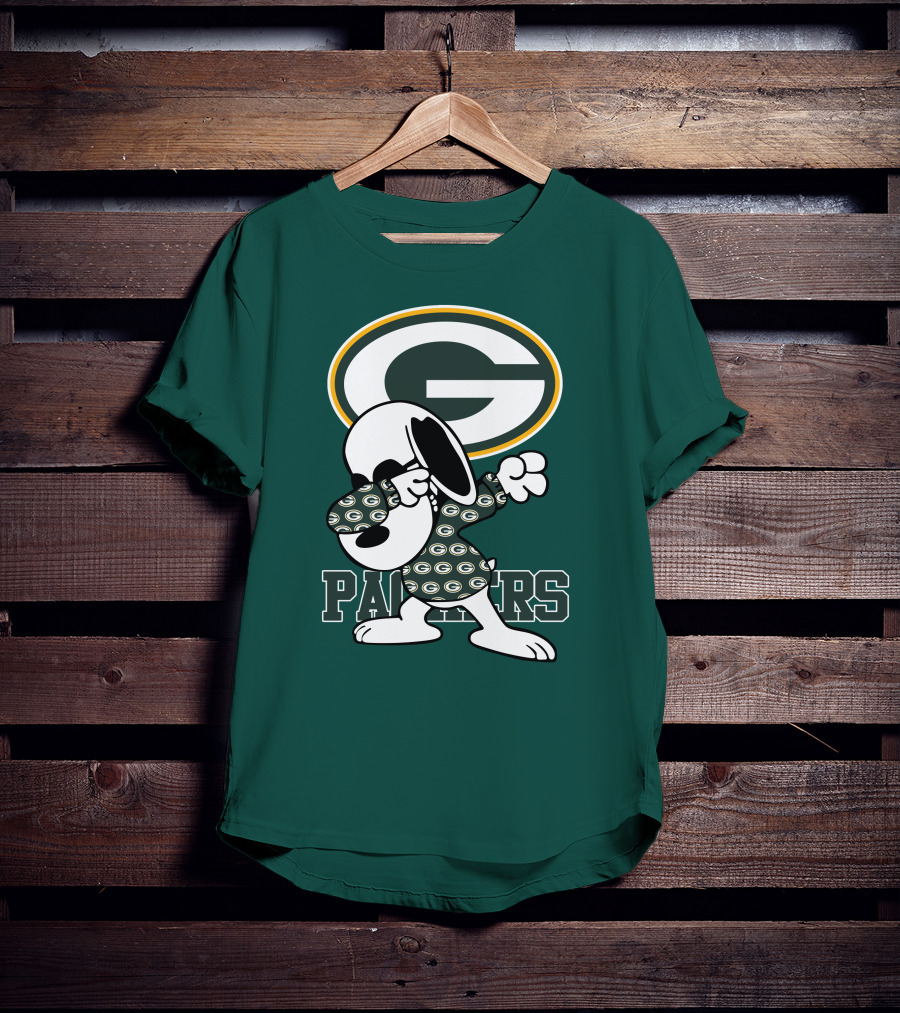 Green Bay Packers Snoopy Dabbing Packers T-Shirt