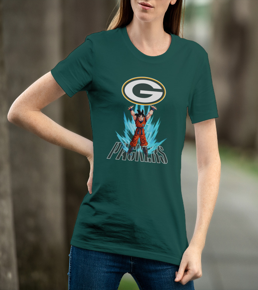 Green Bay Packers Goku Super Saiyan Power Up T-Shirt