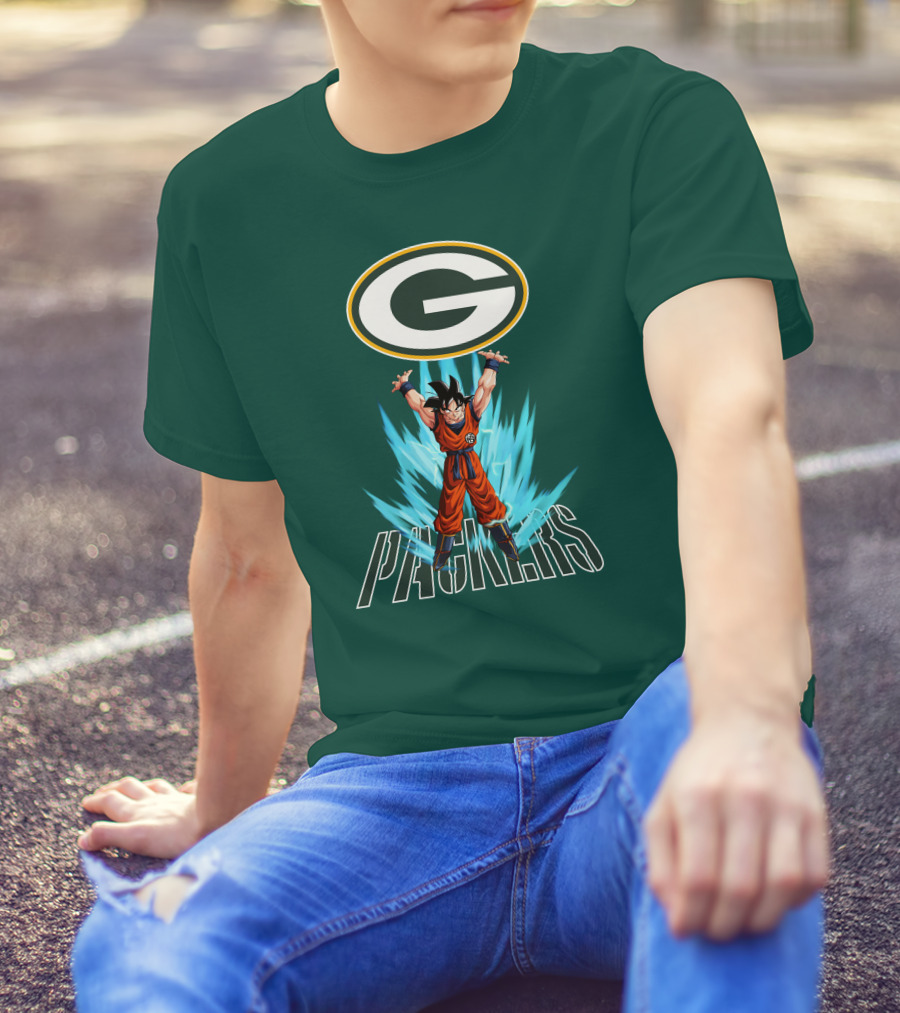 Green Bay Packers Goku Super Saiyan Power Up T-Shirt