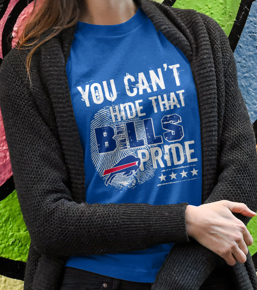 You Can't Hide That Bills Pride Buffalo Bills Logo Fingerprint Stars T-Shirt